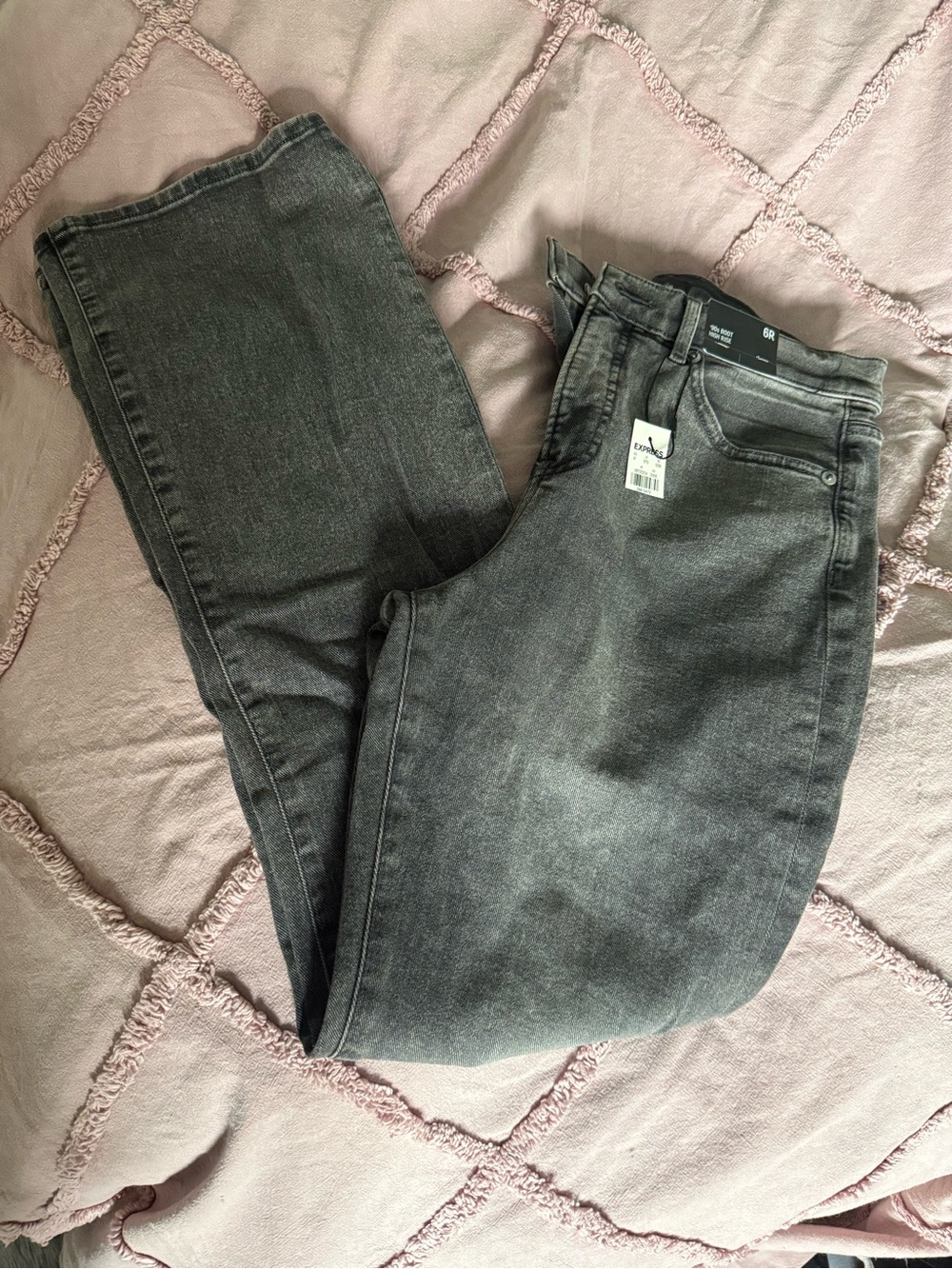 Express High-Rise Jeans in Washed Charcoal Gray